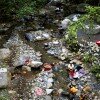 Washing clothes in a stream, Hukurila, Ambon, Indonesia.