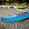 Colorful fishing boats, Hukurila Village, Ambon, Indonesia.